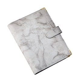 Marble Pattern A5 PU Leather 6-Hole Loose-leaf Cash Budget Notebooks, Budget Binder Money Organizer, with Zipper PVC Pocket, Ruler, Stickers