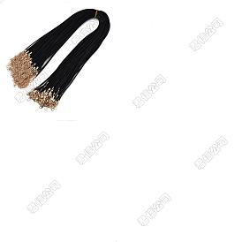 36pcs fabrication de collier en cordon ciré noir, avec les accessoires en fer, pour la fabrication de bijoux bricolage