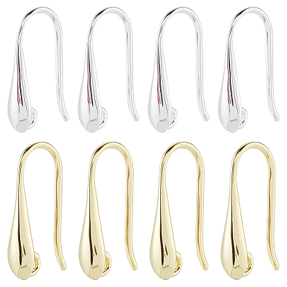 20 пары 2 цвета стойка покрытие латунь крючки для сережек, без кадмия и без свинца, долговечный
