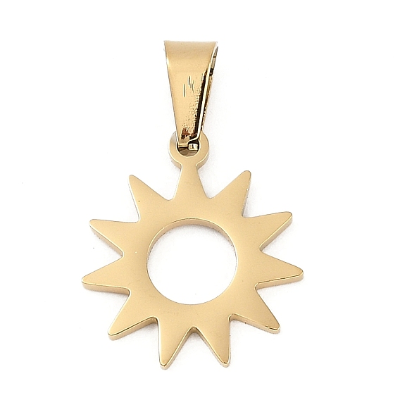 304 подвески из нержавеющей стали, лазерная резка, очарование солнца, ионное покрытие (ip)