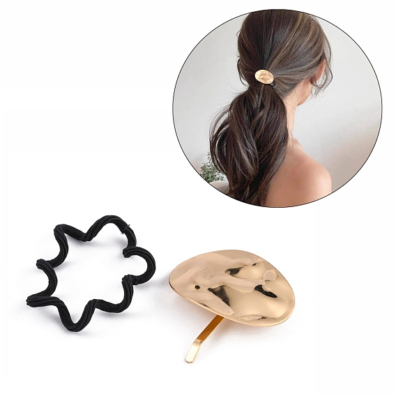 Iron Bobby Pin Findings, Pony Hook, with Hair Rope, Arched