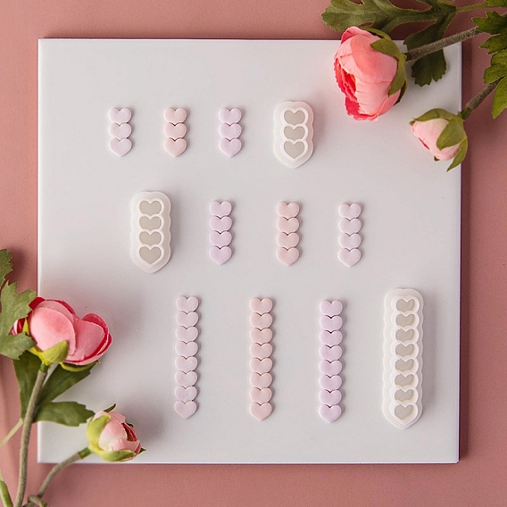 Valentine's Day Plastic Molds, Clay Cutters, Clay Modeling Tools, for Earring Making, Heart