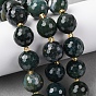 Природные моховой агат бисер нитей, граненые, круглые, с бисером