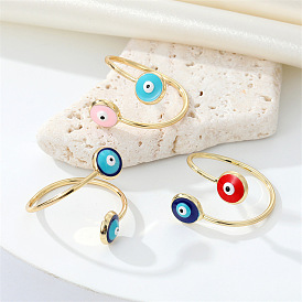 Винтажное кольцо с масляной краской «Глаз дьявола» и регулируемым турецким глазом, модные украшения