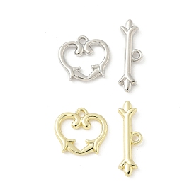 Застежка тоггл из сплава, без кадмия и без свинца, стойки покрытие, сердце замок