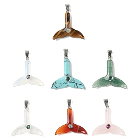 Драгоценный камень подвески, подвески в виде хвоста кита с 201 микрофиброй из нержавеющей стали и кубическими циркониями, цвет нержавеющей стали