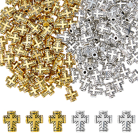 160 шт 2 цвета бусины из сплава тибетского стиля, крестик, без кадмия и без свинца