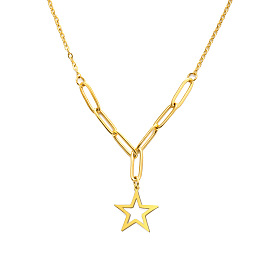 Hollow Star Stainless Steel Pendant Necklace