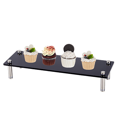 Présentoirs à gâteaux en acrylique rectangle, mini support organisateur de cupcakes avec 201 accessoires en acier inoxydable, articles de fête