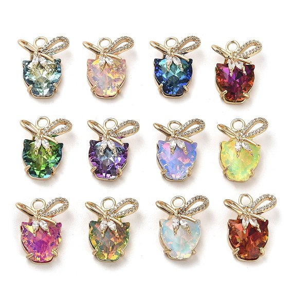 Стакан с золотыми латунными подвесками, бантик с подвесками в виде головы леопарда