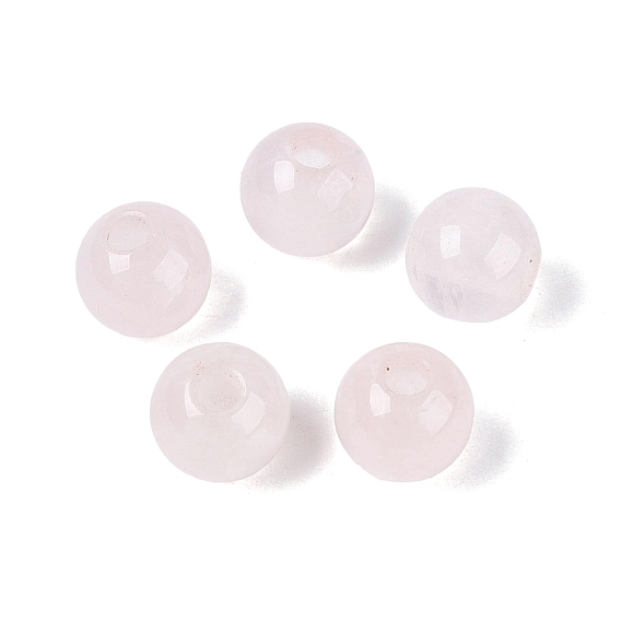 Naturel a augmenté perles de quartz, lisse et rond