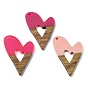 Подвески из смолы и ореха, сердце