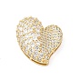 Латунные микропаве прозрачные многонитевые звенья из циркония, без кадмия и без свинца, сердце