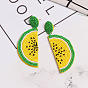 Handmade Fruit Earrings - Watermelon Dragonfruit Rice Bead Studs 2019 European and American Style Jewelry