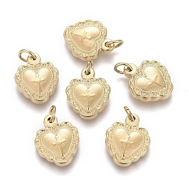 Ion Plating(IP) 316 Surgical Stainless Steel Charms, Crosslet Heart Charms, with Jump Ring, Heart with Cross
