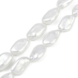 Нити бусин из искусственного жемчуга с гальваническим покрытием из фарфора, барокко