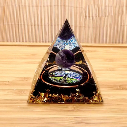 Resin Pyramid Energy Tower, for Home Ornaments Meditation Office Feng Shui Decoration