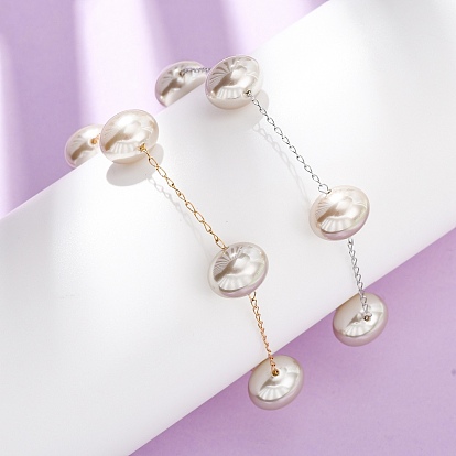 Браслеты из акриловых бусин с искусственным жемчугом, 304 Браслеты из нержавеющей стали с панцирной цепью для женщин