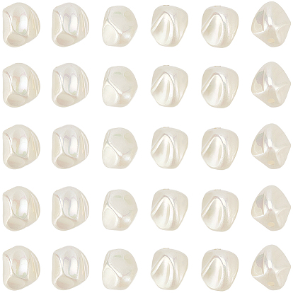 30шт. окрашенные распылением бусины из АБС-пластика, имитации жемчуга, nuggest, окрашенные, с покрытием AB цвета