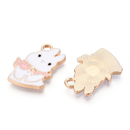 Подвески из эмали и сплава, без кадмия, без никеля и без свинца, золотой свет, кролик с плащом