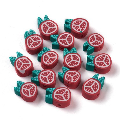 Бусины из полимерной глины , долька граната