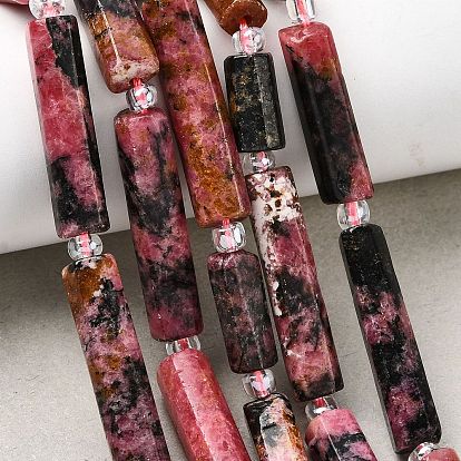 Природные родонит бисер нитей, колонка, с бисером