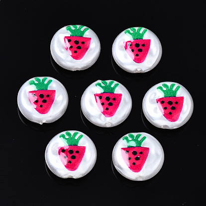 3d perles d'imitation en plastique ABS imprimées, plat rond à la fraise