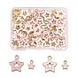 80Pcs 4 Styles Alloy Enamel Pendants, Star, Light Gold