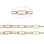 304 Stainless Steel Paperclip Chains, Drawn Elongated Cable Chains, Unwelded, with Spool