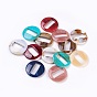 Acrylic Pendants, Imitation Gemstone Style, Flat Round