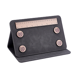 Imitation Leather Paper Holder Boards, with Wooden Magnet