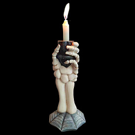 Halloween Ghost Resin Candlestick, Skeleton Candle Holder