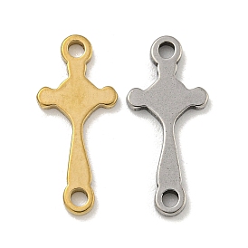 201 Stainless Steel Connector Charms, Religion Cross Links