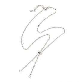 304 Изготовление ожерелья-слайдера сателлитной цепи из нержавеющей стали, с латунной бисера