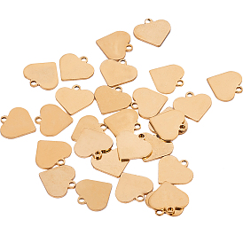 304 Stainless Steel Pendants, Stamping Blank Tag Pendant, Heart