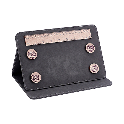 Imitation Leather Paper Holder Boards, with Wooden Magnet