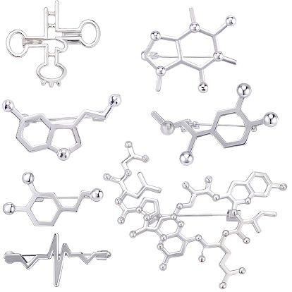 14шт. 7 стили брошь из сплава, булавки на лацкан, разнообразные
