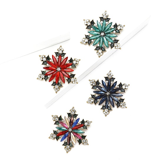 Броши из снежинки и страз для рюкзака