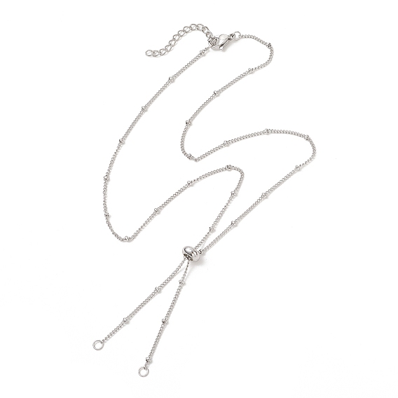 304 Изготовление ожерелья-слайдера сателлитной цепи из нержавеющей стали, с латунной бисера