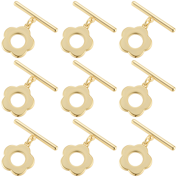 20шт латунные застежки, цветок, стойки покрытие, долговечный, без свинца и без кадмия