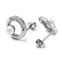 Кольцо с кубическим цирконием и серьгами-гвоздиками из натурального жемчуга, 925 женские серьги из стерлингового серебра