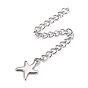 Tarnish Resistant 304 Stainless Steel Chain Extender, Curb Chain, with 202 Stainless Steel Charms, Starfish