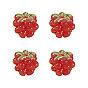 4 бусины лэмпворк ручной работы, малина