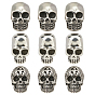 9 шт. 3 стили 304 европейские бусины из нержавеющей стали, бусины с большим отверстием, череп