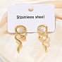 304 серьги-гвоздики из нержавеющей стали для женщин, ионное покрытие (ip)