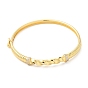 Brass Twist Rope Hinged Bangle with Cubic Zirconia for Women