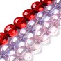 Baking Paint Glass Beads Strands, Flat Round