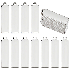 40 шт. 201 подвески из нержавеющей стали, штамповка пустой метки, прямоугольный шарм