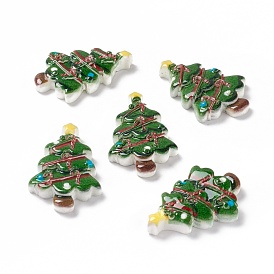 Christmas Themed Opaque Resin Cabochons, Christmas Tree