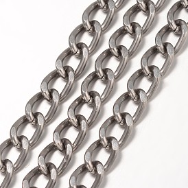 Aluminium Twisted Curb Chains, Diamond Cut Chains, Unwelded, Faceted